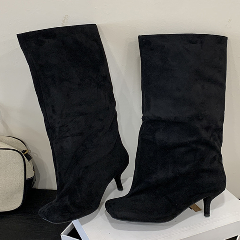Knee High Boots Women - 冬ストリートパンク ラウンドトゥ レディース ニーハイブーツ セクシー細ヒール 女性用