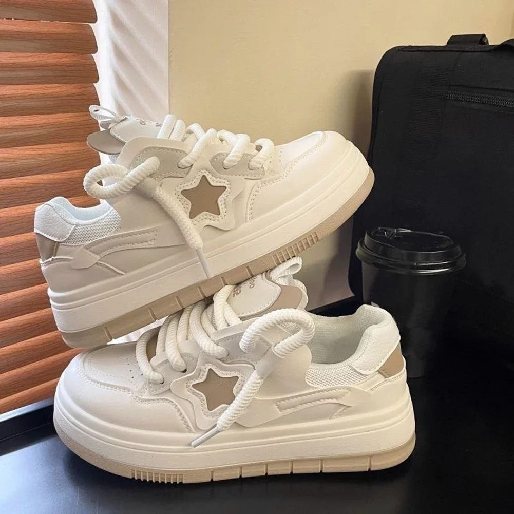 Women Shoes Tennis - ジョギング用スターウォーキングプラットフォームシューズ、快適なランニングシューズ、厚手のソール、テニスの美的シューズ、ウォーキングスニーカー、y2k
