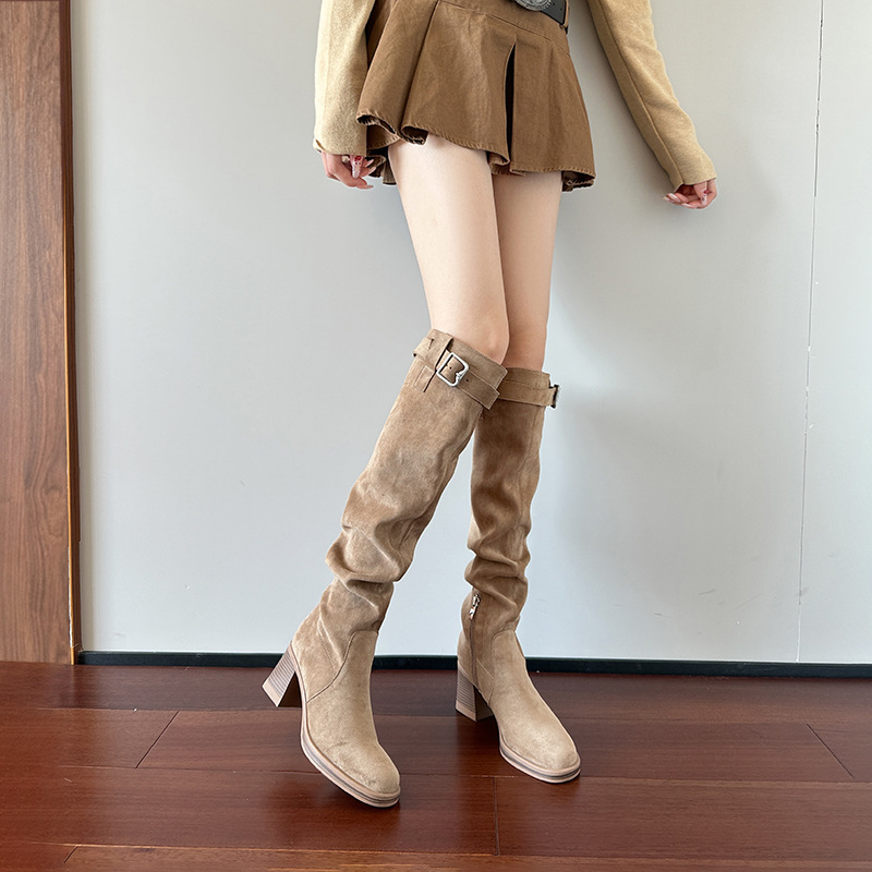 Sock Boot Women - ハイヒールニーハイブーツ レディース 秋冬 2025 ロングブーツ 厚底ブーツ