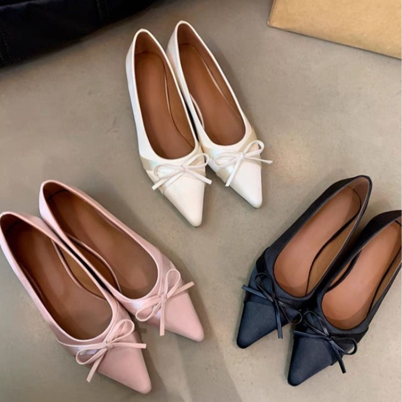 Mule Slip On - 夏の新作シフォンファッション、甘いリボン付きカジュアルフラットサンダル（女性用）、快適なスリッポンシューズ、アウトドアウェア2026