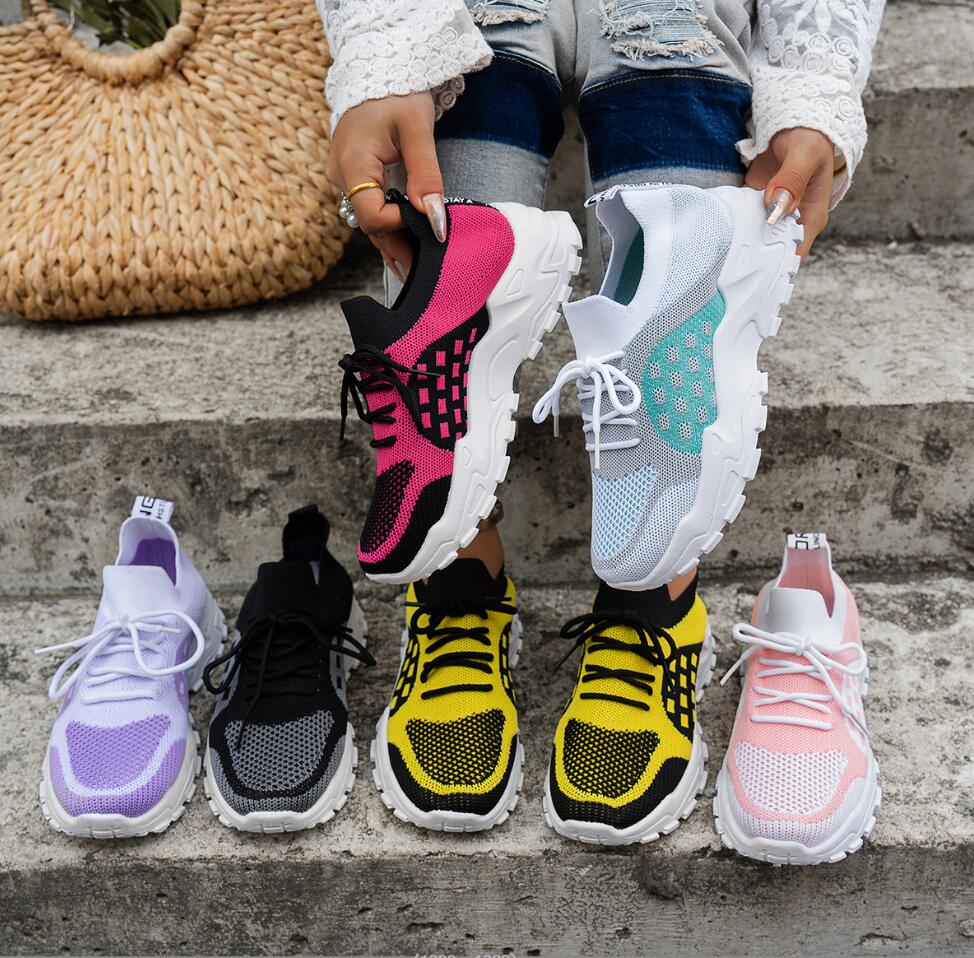 レディース通気性ニットメッシュスポーツシューズサマーカジュア - Women Shoes Tennis のレビューと価格