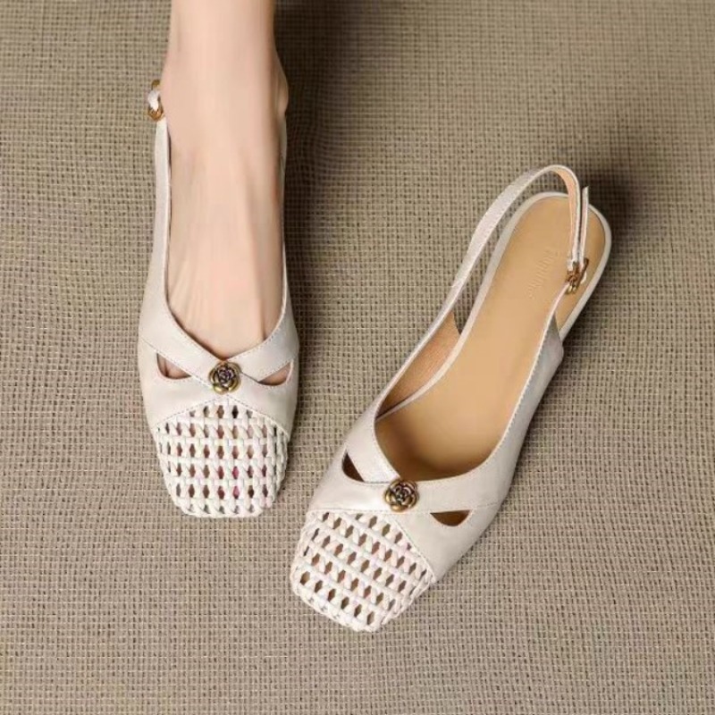 レディース フレンチスタイル クローズドトゥ サンダル、チャ - Mule Slip On のレビューと価格