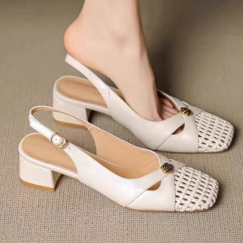 レディース フレンチスタイル クローズドトゥ サンダル、チャ - Mule Slip On のレビューと価格