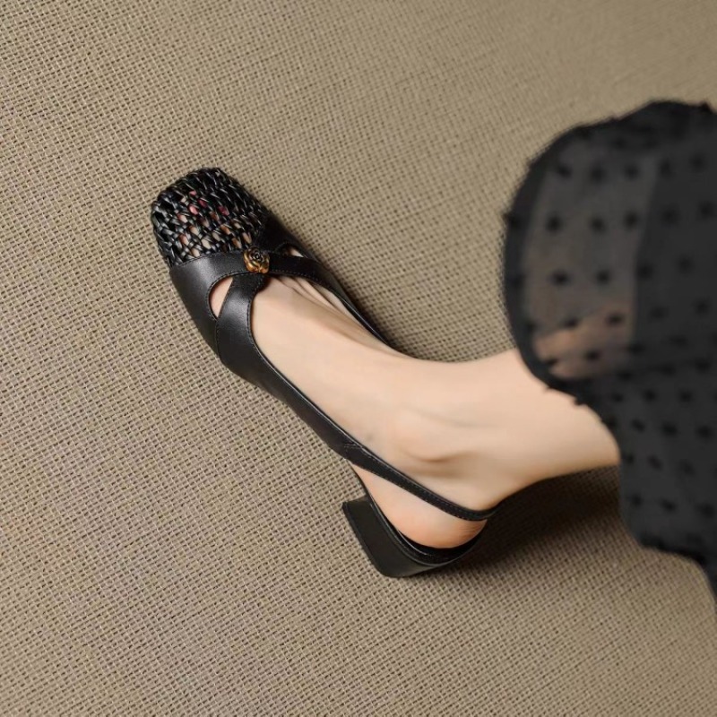 レディース フレンチスタイル クローズドトゥ サンダル、チャ - Mule Slip On のレビューと価格