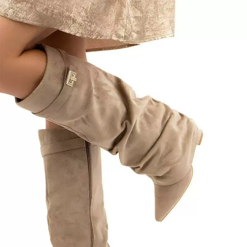 2026 新しい女性のニーハイブーツメタルバックルポインテッ - Knee High Boots Women のレビューと価格
