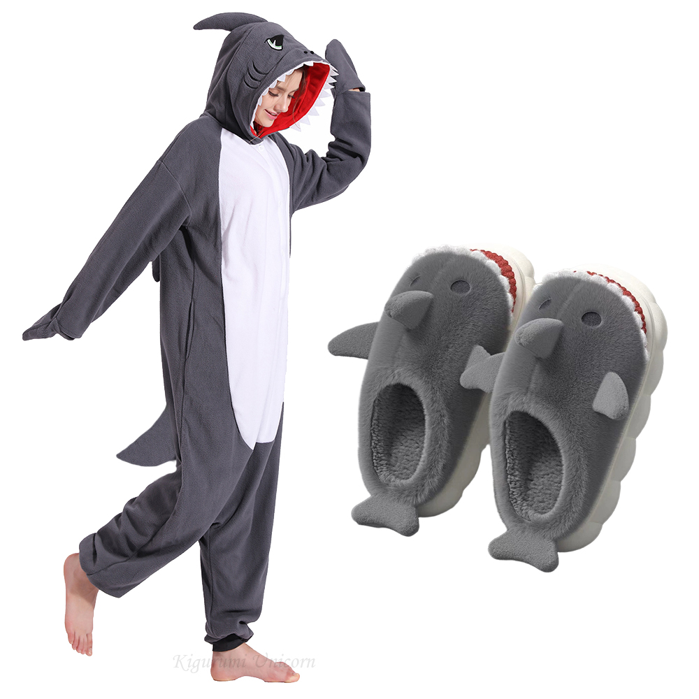 冬のパーティー用フリース着ぐるみ 大人用フリース グレーサメ - Women Shoes Xxl のレビューと価格